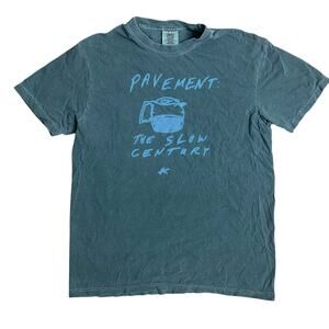 PAVEMENT Band Shirt The Slow Century Medium Comfort Colors Gray Blue Indie Rock
